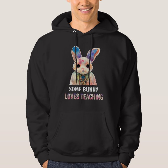 Moletom Some bunny loves teaching  teacher school (Frente)