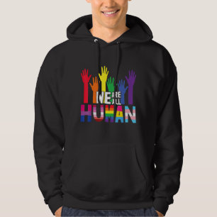 Moletom Somos Todos Humanos Rainbow Heart Flag Lgbt Para O