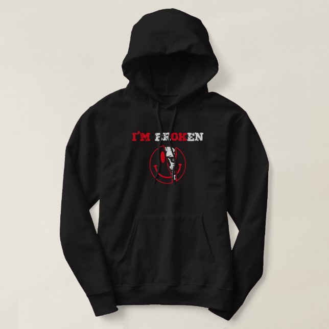 Moletom Sorriso Confuso Sou uma Doença Invisível Quebrada  (Frente do Design)
