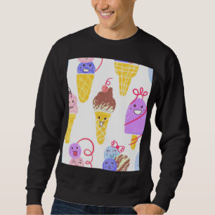 Moletom Sorvetes Kawaii, um padrão bonito e perfeito.
