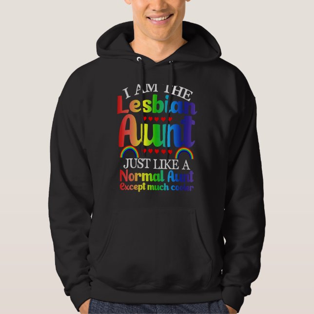 Moletom Sou A Tia Lésbica Rainbow Pride Mês Lgbtq Su (Frente)