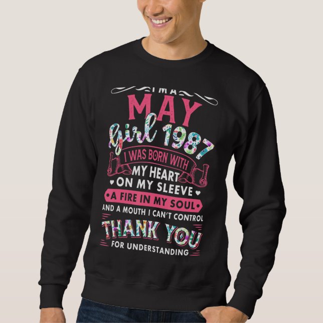 Moletom Sou May Girl 1987 35th Birthday 35 Year (Frente)