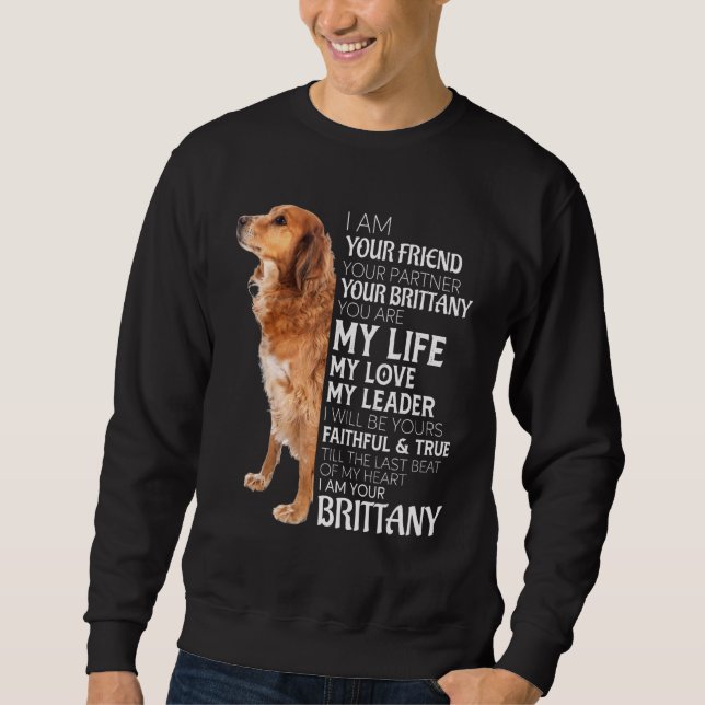 Moletom Sou Seu Amigo Seu Parceiro Seu Cachorro Brittany M (Frente)