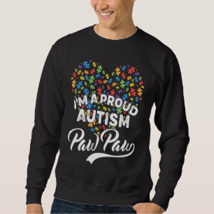 Moletom Sou um orgulhoso Autism Paw Paw Coração de Puzzle 
