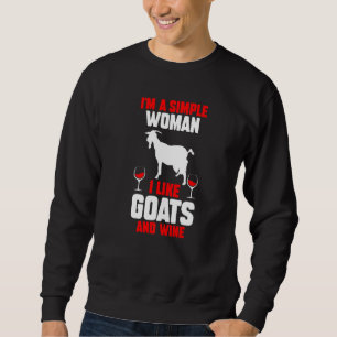 Moletom Sou Uma Mulher Simples Que Gosto De Caprinos E Vin