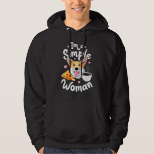 Moletom Sou Uma Simples Mulher Corgi Crianças Meninas Cach
