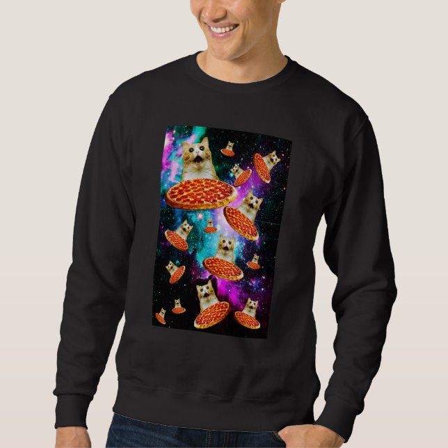 Moletom Space Pizza Cat Astronaut Kitten Sarcasm Food Gala (Frente)