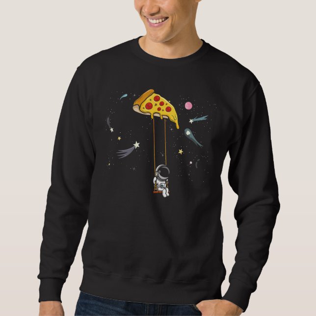Moletom Spaceman Pizza Slice Rápida Astronomia Solar de Co (Frente)