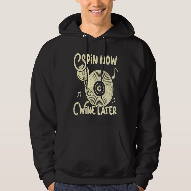 Moletom Spin Now Wine Posterior Vinyl Record Record Col (Frente)