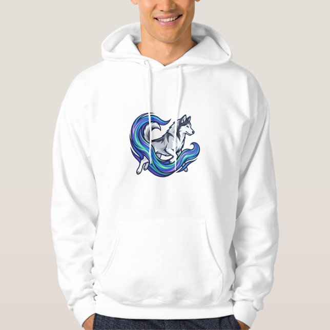 Moletom Spirit Husky Electric Blue Aura Gráfico (Frente)