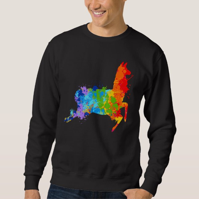 Moletom Splattering Paint Llama Drip Painting Llama (Frente)