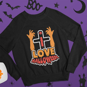 Moletom Spooki, Eu Adoro Zombie das Halloween