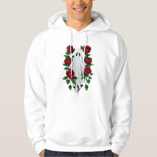 Moletom Spooky Ghost e Rosa vermelha Gothic Hoodie