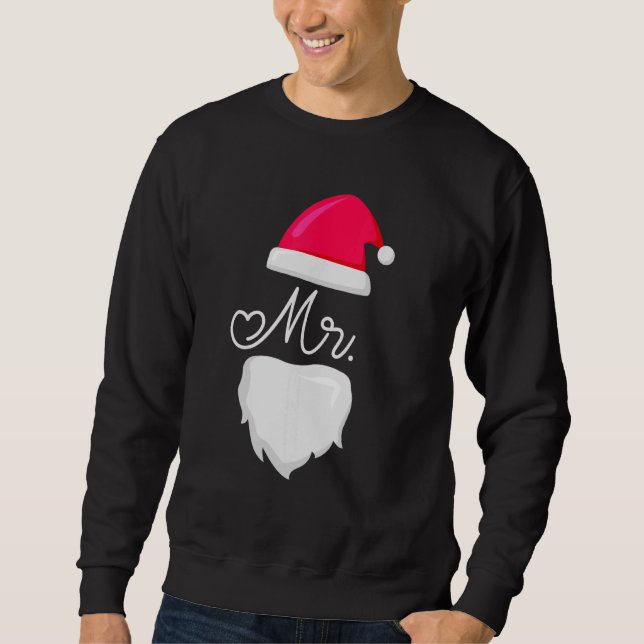 Moletom Sr. e Sra. Papai Noel Casais de pijamas que combin (Frente)