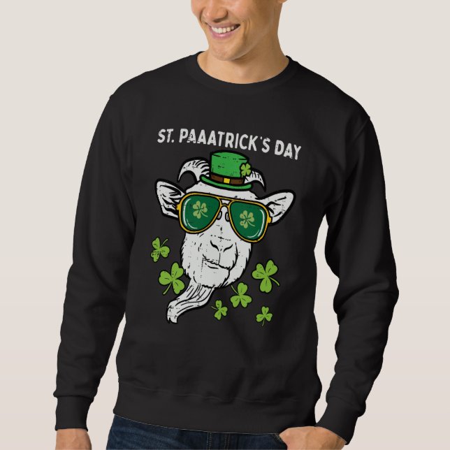 Moletom St Patricks Day Goat Head Saint Pattys Farmer Men  (Frente)