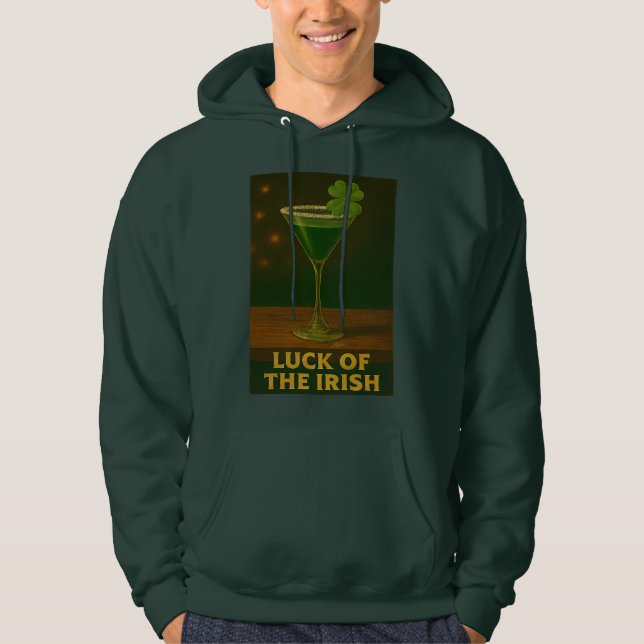 Moletom St. Patrick's Day Luck Of The Irish Clover Martini (Frente)
