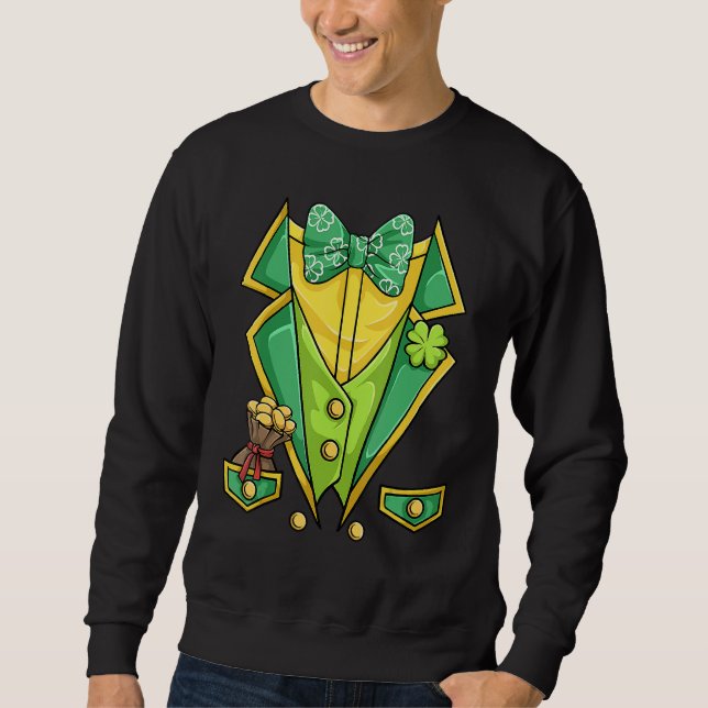 Moletom St Patricks Day Shirt Irish Tuxedo Childs Leprecha (Frente)