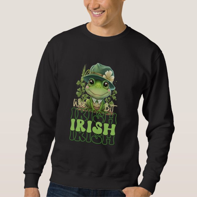 Moletom St Patrick's Wee Bit Irish Cute Frog With Hat & Sh (Frente)