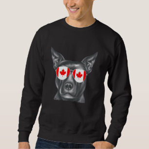 Moletom Staffordshire Bull Terrier Dog Canada Flag Sunglas