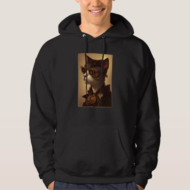 Moletom Steampunk Ca  Steampunk   Steampunk Cat (Frente)