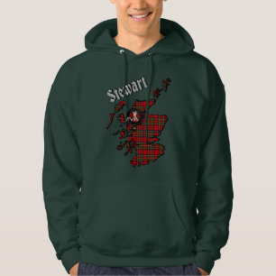 Moletom Stewart Tartan Map & Crachá Hoodie