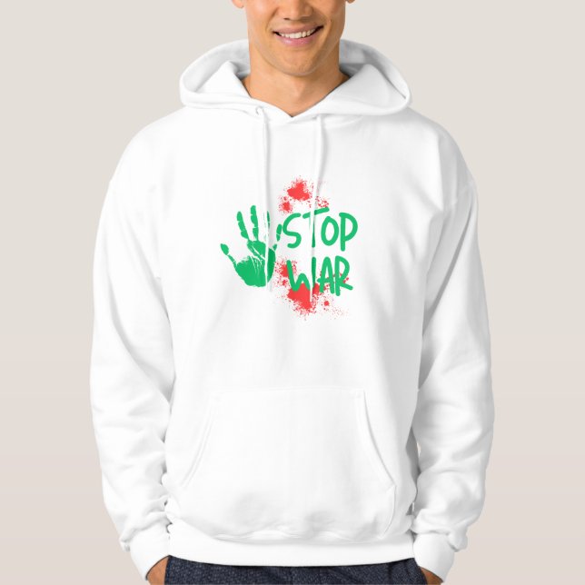 Moletom Stop War – Bold Handprint Anti-War Graphic Design (Frente)