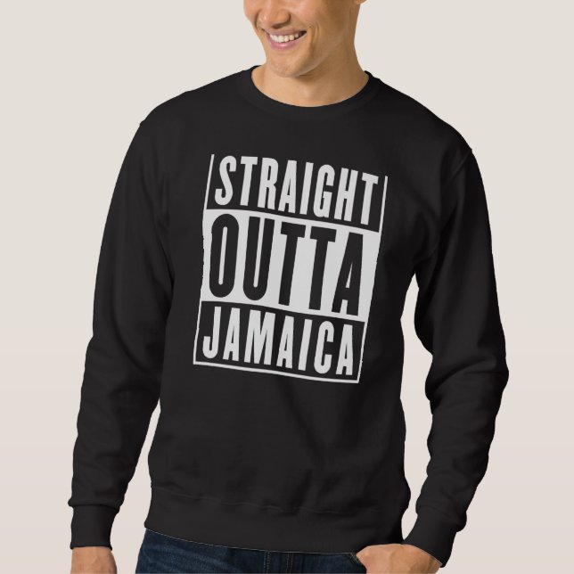 Moletom Straight Outta Jamaica Funny Jamaican Men Women Te (Frente)