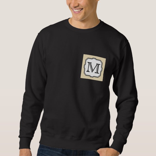 Moletom Sua Carta. Monograma Personalizado. Bolinhas bege. (Frente)