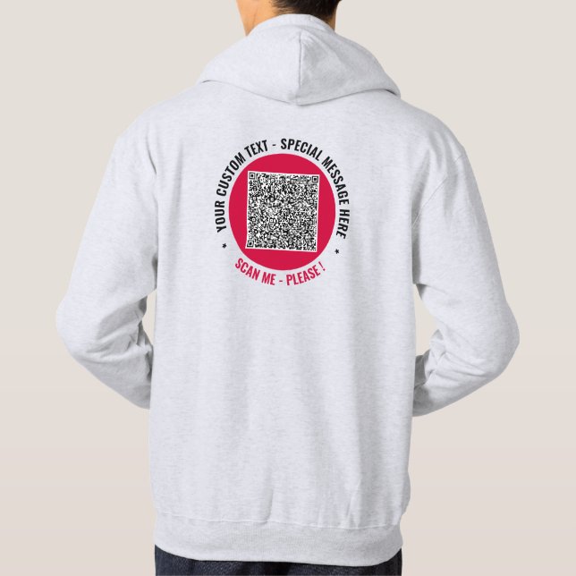 Moletom Sua verificação de código QR personalizada e um ma (Verso)