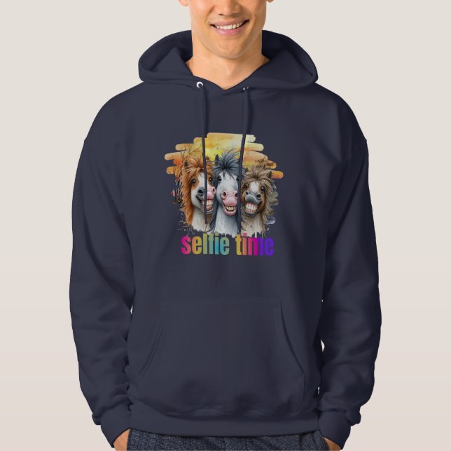 Moletom Sudaderas,Horse meme funny horses on a selfie (Frente)