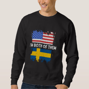 Moletom Suecia eu sou ambos EUA América orgulho sueco