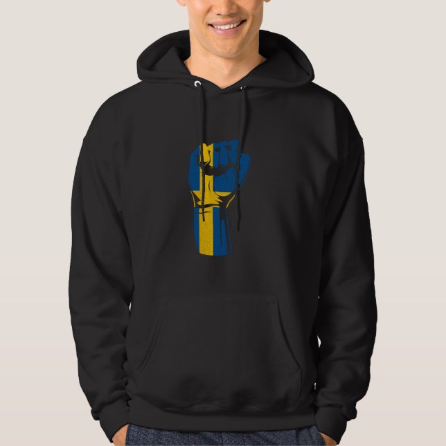 Moletom Suecia Flag Handfist Sueco Pride Sverige Swedish (Frente)