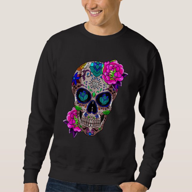 Moletom Sugar Skull Day Of The Dead Cool Bone Head Skulls  (Frente)
