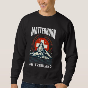 Moletom Suiça Matterhorn - Visto de bandeira suíço Mo alpi