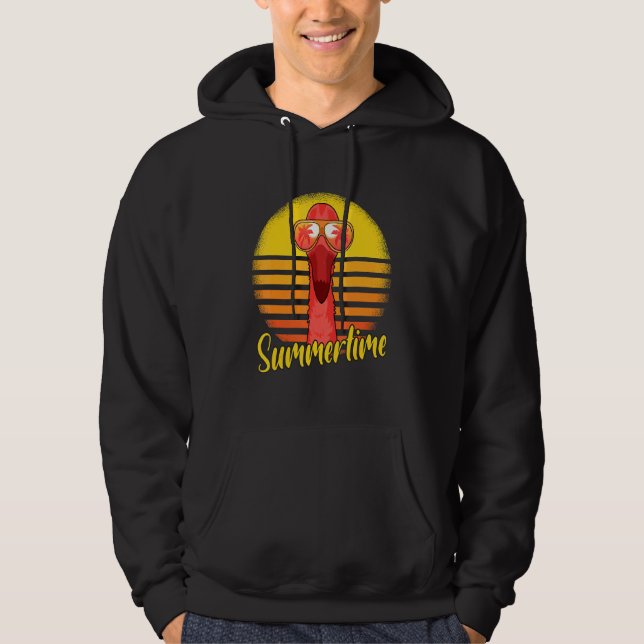 Moletom Summertime Flamingo Retro Sunset Beach Fl (Frente)