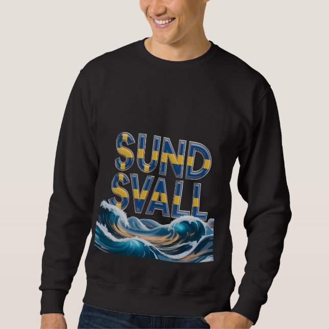 Moletom Sundsvall Artistic Ocean Waves Graphic Sweatshirt (Frente)
