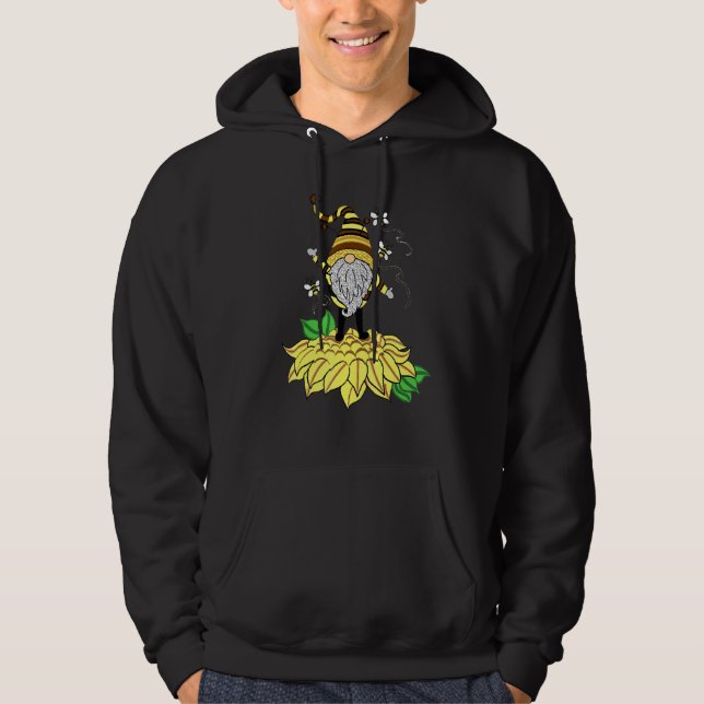 Moletom Sunflower Gnome With Bee  Hippie Gnome For Flower  (Frente)