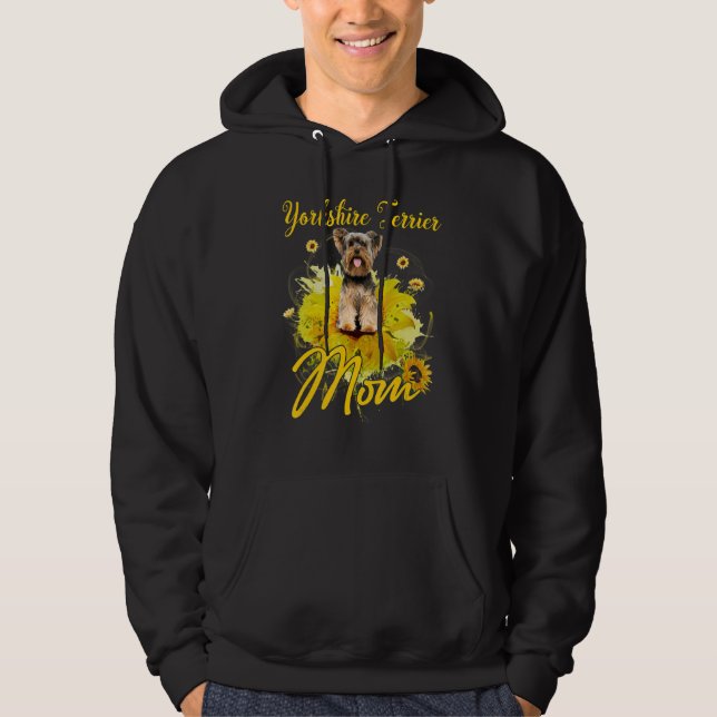 Moletom Sunflower Yorkshire Terrier Mãe Cachorro Mãe Mãe (Frente)
