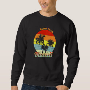Moletom Sunset Beach Hawaii Retro Tropical Palm Trees Vaca