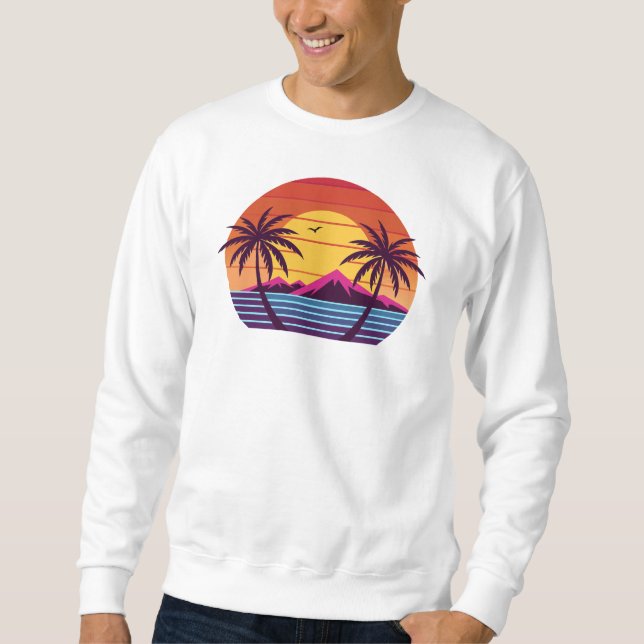 Moletom Sunset com Palm Trees Vetor-98804 (Frente)