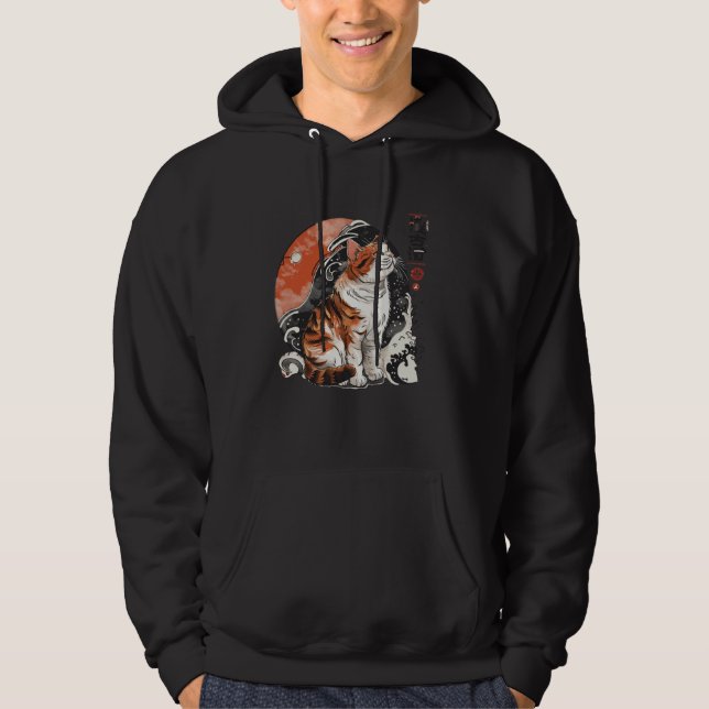 Moletom Sunset Lover Vintage Kitten tradicional japonês A (Frente)
