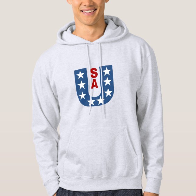 Moletom Suor capuz de cinza para Men DESIGN USA (Frente)