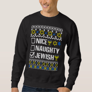 Moletom Suor judeu e travesso Hanukkah Chanukah