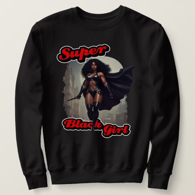 Moletom SUPER BLACK GIRL Action Hero (Frente do Design)