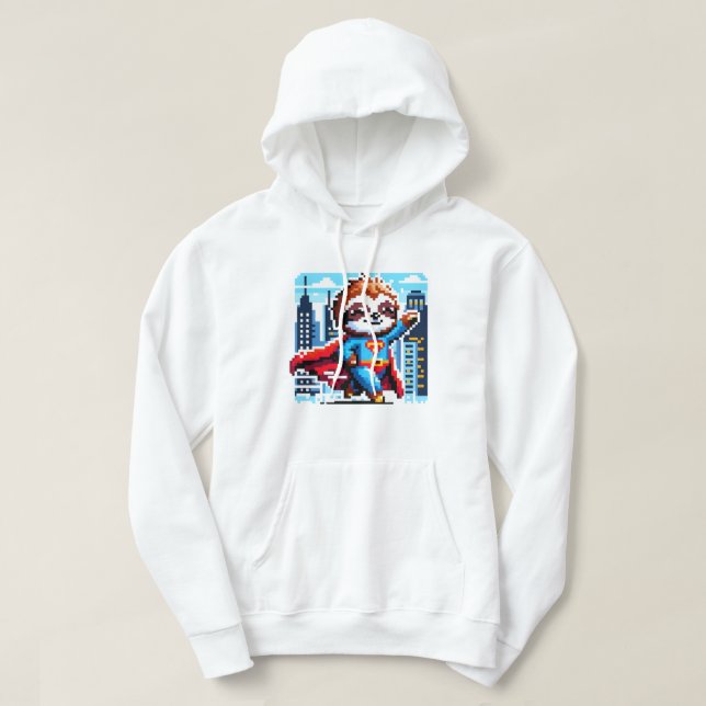 Moletom Super-herói da cidade - Pixel Art Urban Hero (Frente do Design)