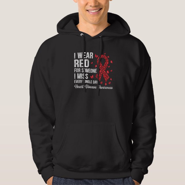 Moletom Suportar Borboletas Eu Visto Vermelho Para Doença  (Frente)