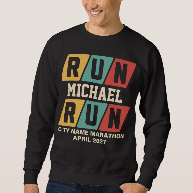 Moletom Suporte para Maratona com Nome Personalizado Retro (Frente)
