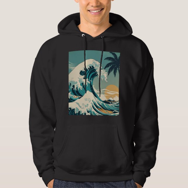 Moletom Surf para cima retro Wave Design Classic Californi (Frente)