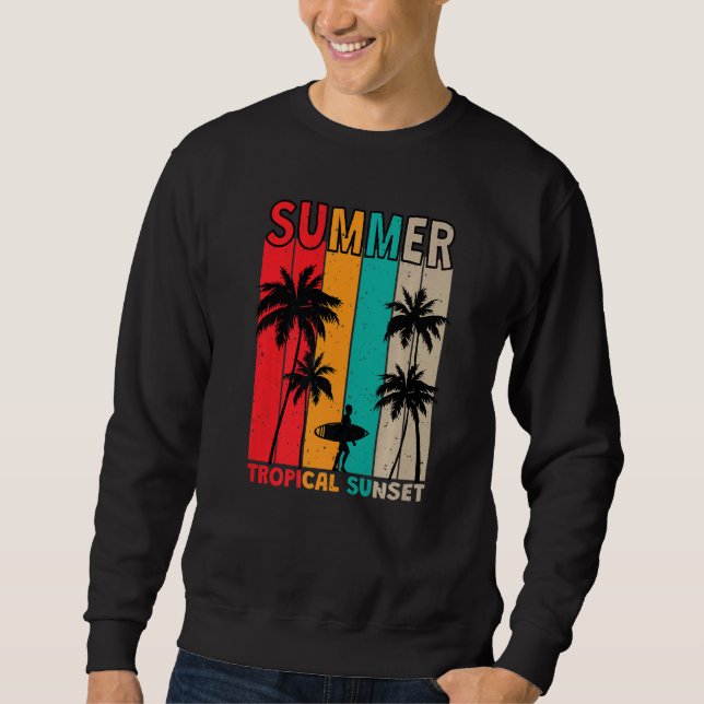 Moletom Surf Tropical De Verão De Estilo Retroativo Premiu (Frente)