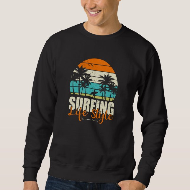 Moletom Surfing Life Style Retro Sunset Surfer Summer Beac (Frente)